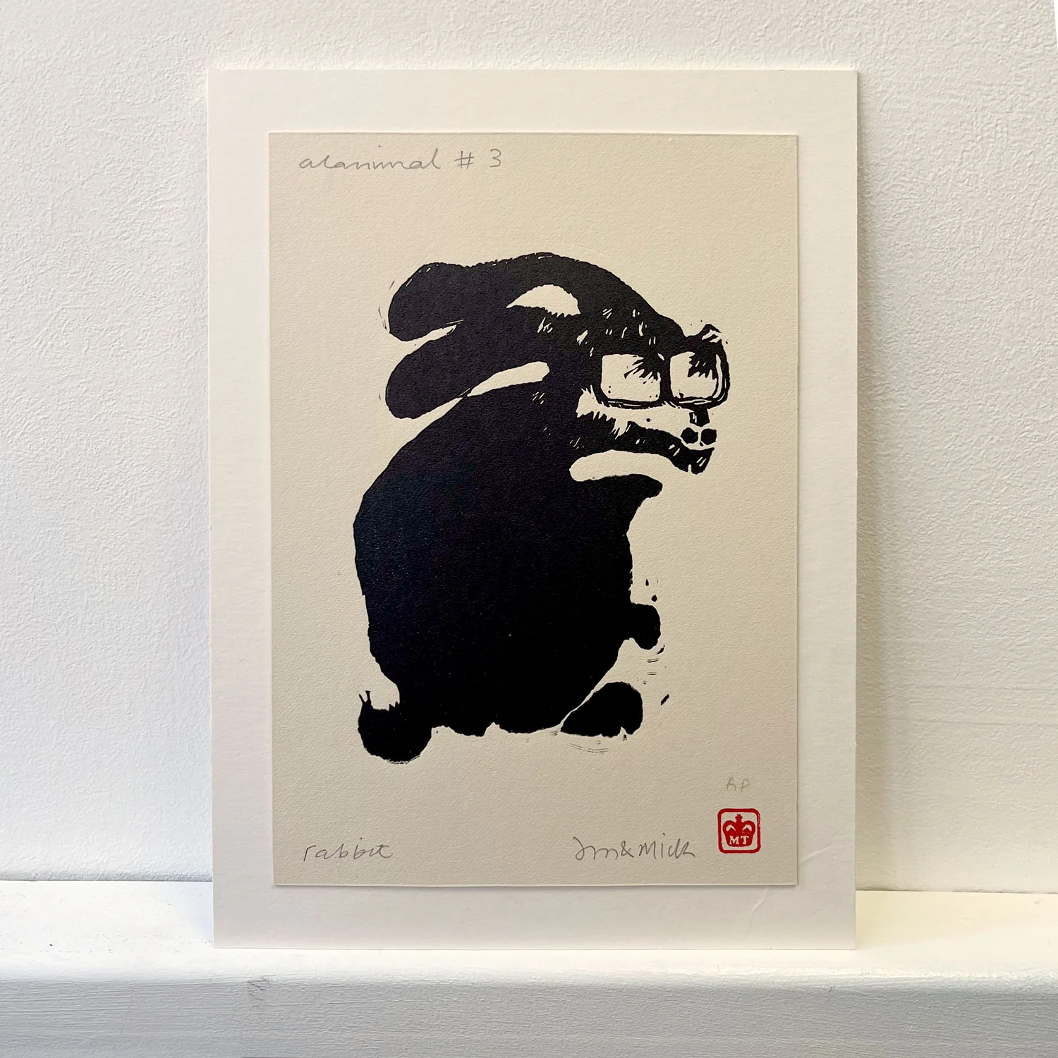 Alanimals- Rabbit Lino Print - Image 3