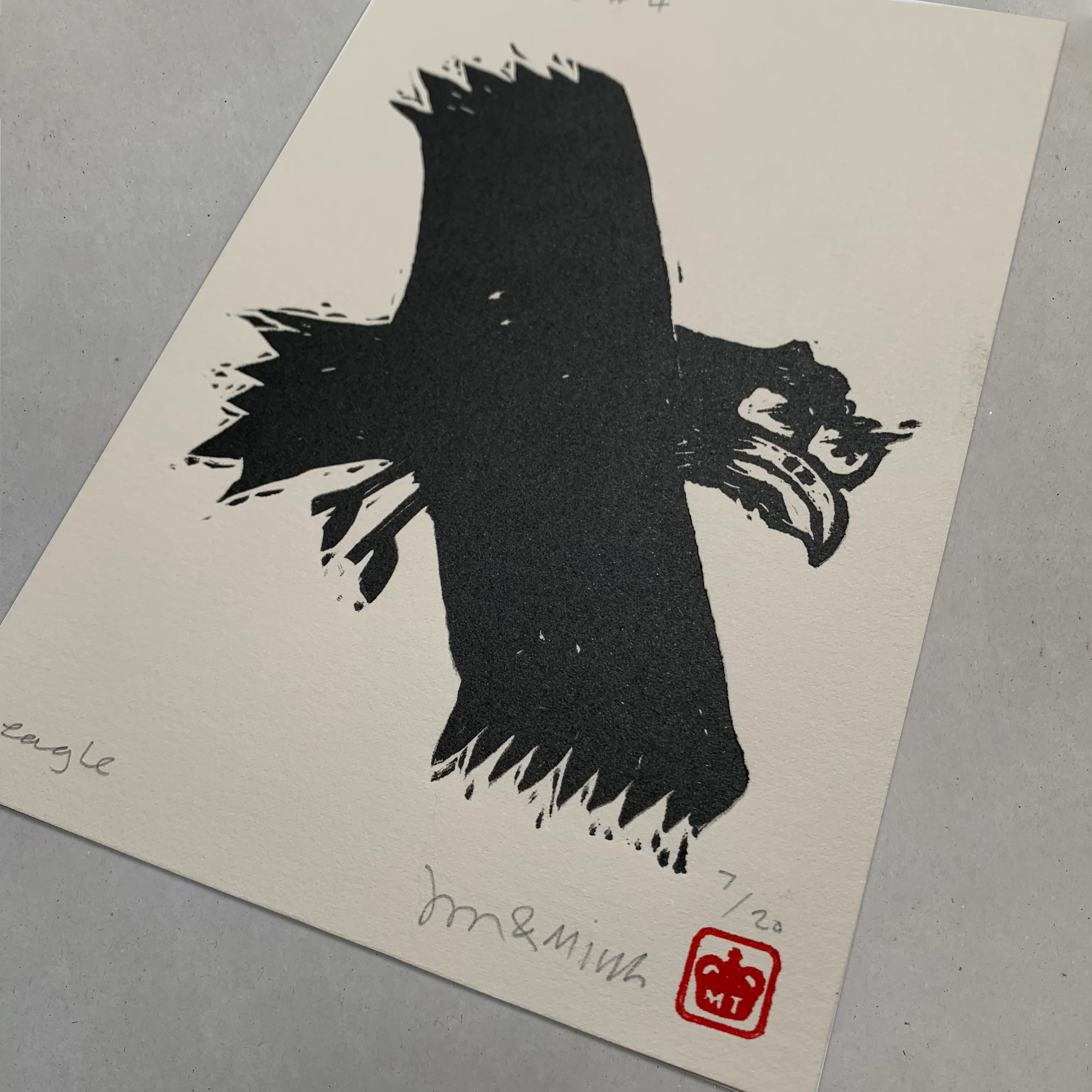Alanimals- Eagle Lino Print - Image 2