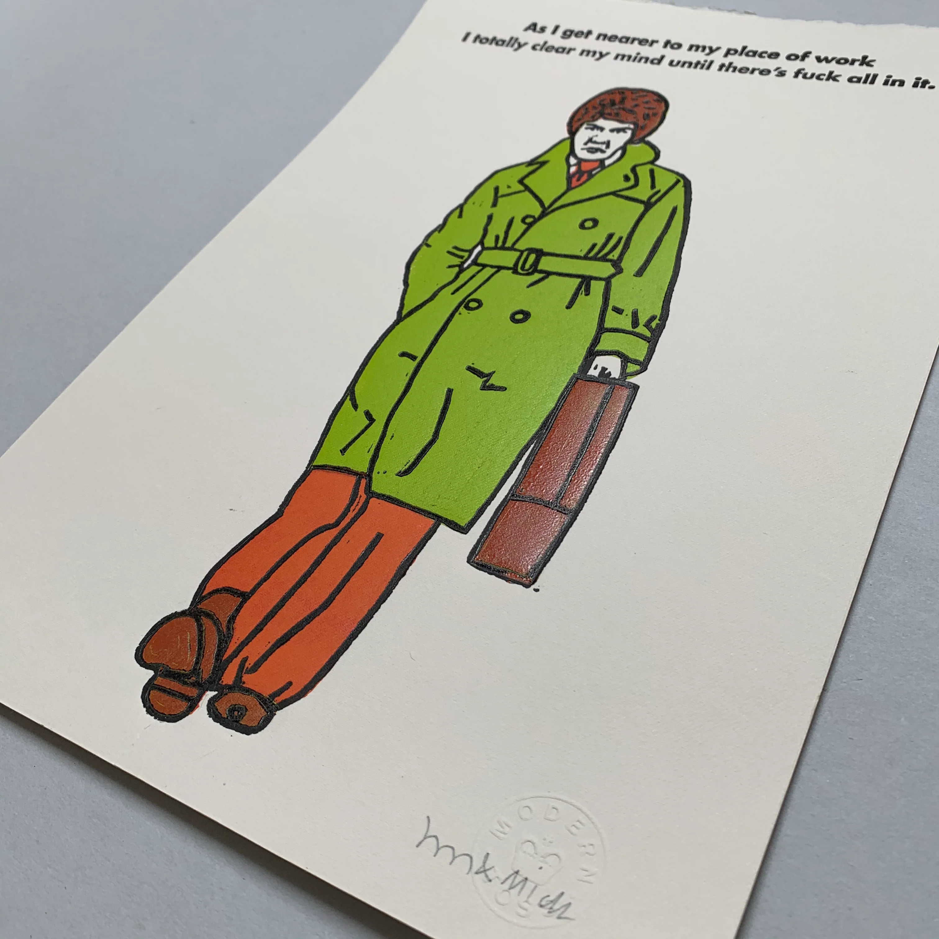 Walk to Work A3 Letterpress Print - Image 2